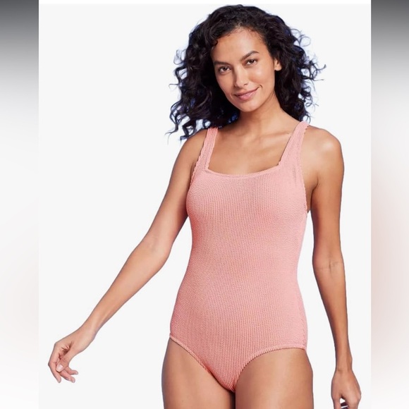 Coverage Pucker Textured Square Neck One-Piece Swimsuit from Kona Sol new 🆕 - Picture 1 of 7